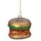 Juicy Golden Cheeseburger Glass Christmas Ornament